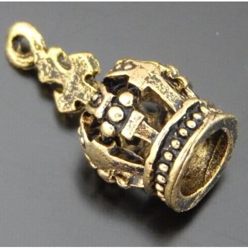 15pcs/pack Antique Gold Tone Alloy 3D Crown Charms Necklace Pendant Jewelry Making 17*8*8mm Handmade Crafts Bracelet Dec 50583