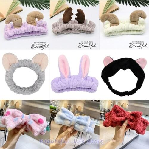 2021 Soft Warm Coral Yoga Hair Bands Women Girls Wash Hairbands Animal Shofar Headband Turban Fashion Daily Use Hair Accessories