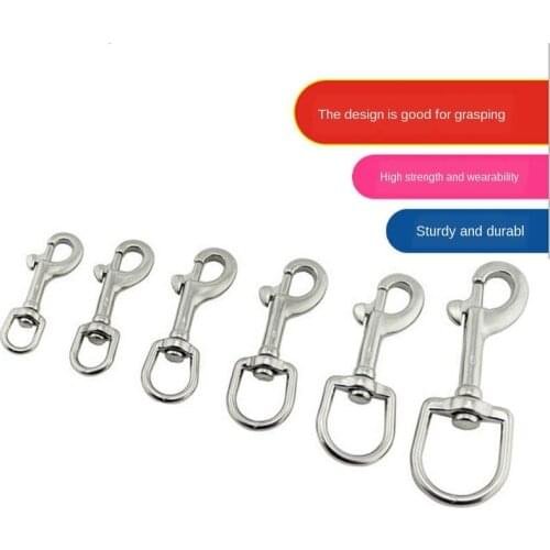 5Pcs Swivel Eye Bolt Snap Hooks Silver Spring Snap 316 Stainless Steel Quick Link Hook Carabiner Pet Chains 65mm 100mm