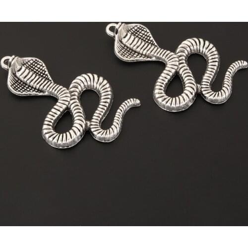 5Pcs Charms Skull Animal Snake Halloween Silver Color Pendant For DIY Handmade Jewelry Making Accessorie