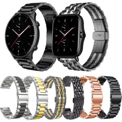 Strap For xiaomi Huami amazfit GTR GTR 2 GTR 2e WatchBand Metal Stainless Bracelet for amazfit GTS GTS2 BipNeo smartwatch Correa