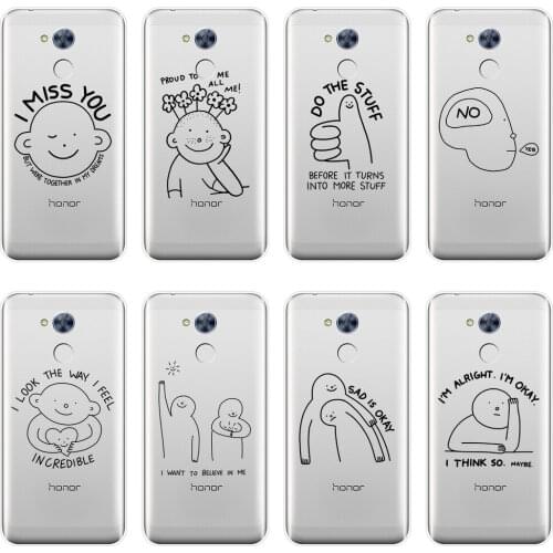 Case For Huawei Honor 4X 5A 5X 6 6X Funny Quotes Cute Text Simple Kawaii Cover For Huawei Honor 4C 5C 6C 6A Pro Phone Cases