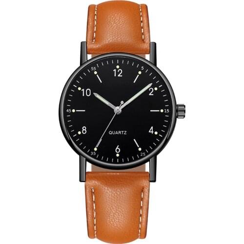 Digital Quartz Wristwatches Luminous Womens Watches Leather with