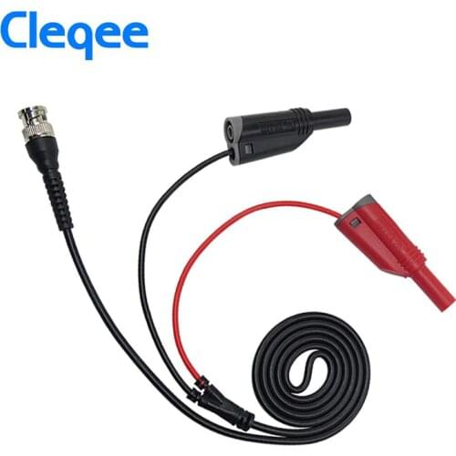 Cleqee P1010 BNC to Dual 4mm Stackable Banana Plug Test Lead Safe Probe Cable 120CM 500V 5A