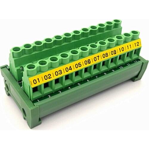 DIN Rail Mount 30A/300V 12 Position Screw Terminal Block Distribution Module