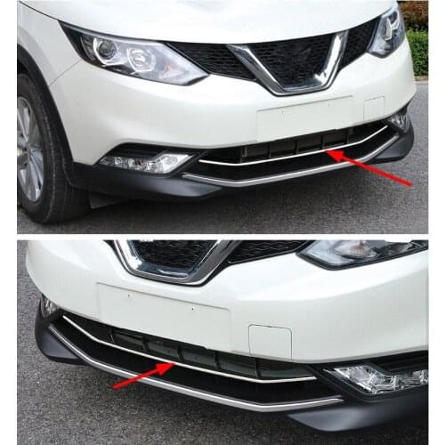 FOR 2014 2015 2016 2017 2018 NISSAN QASHQAI J11 CHROME FRONT GRILL GRILLE ACCENT COVER LOWER MESH TRIM MOLDING STYLING 2017