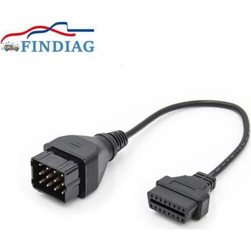 For Gaz 12pin for 16 Pin OBD2 Connector Adapter Heavy Duty Truck Diagnostic Cable DLC Converter