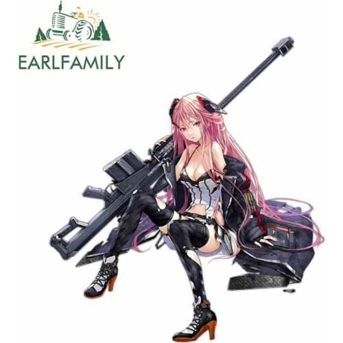 EARLFAMILY 13cm x 11.7cm for Barrett M82 Girls Frontline Car Stickers DIY Occlusion Scratch Fine Decal Waterproof Body for Car