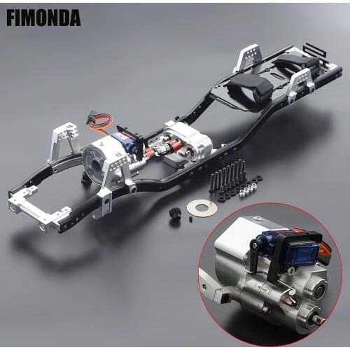 313mm Wheelbase Metal Chassis Frame with Prefixal 2 Speed Transmission Gearbox for 1/10 RC Crawler Car Axial SCX10 90046