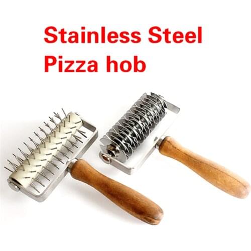 Stainless Steel Wheel Pizza Bread Needle Punchers Roller Pizza hob Wooden Handle bakeware pizza scissors pizza cutter pizza