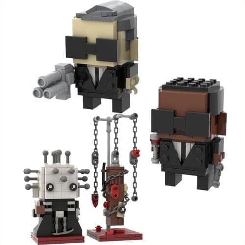 Brickheadz Pinhead Figures Movie Hellraiser Building Blocks Men in Black Police Agent K and J Model Bricks Set Toys for Children