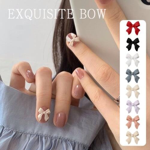 30/100Pcs New Hot sale 3D All-match 11x11mm Bow knot Nail Art Decorations Rhinestones Resin Manicure Art Accessories DIY Tools