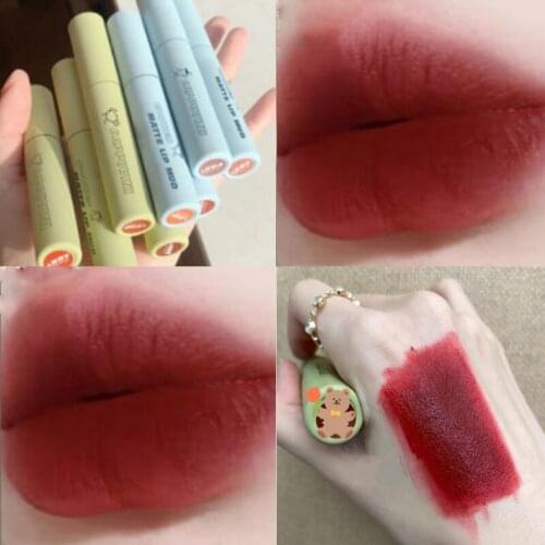 Matte Waterproof Lip Gloss Lasting Red Velvet Non Sticky Easy To Wear Sexy Women Lips Makeup 5 Colors Lip Glaze Korea Cosmetic