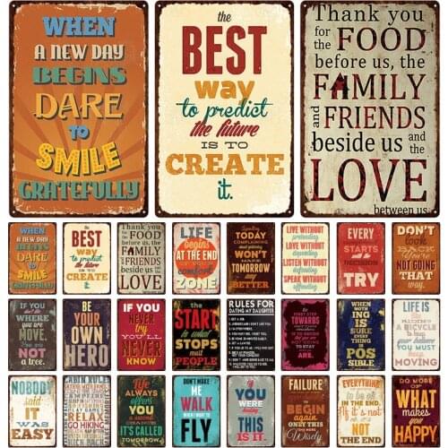 Cabin Rules Shabby Chic Tin Signs Vintage Kitchen Love Rules Metal Plates for Wall Bar Home Man Cave Decoration 30X20Cm