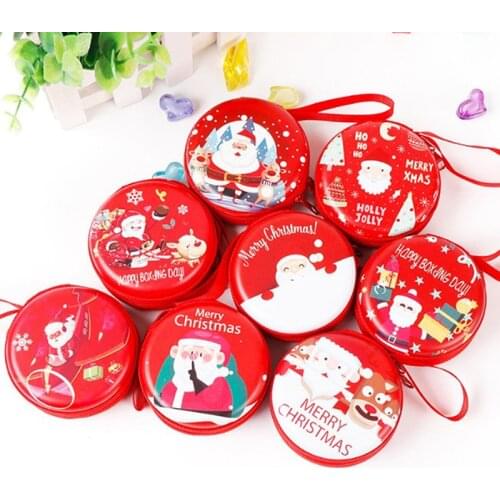 1pcs Cute Christmas Coin Purse Cartoon Kids Girls Wallet Earphone Organizer Box