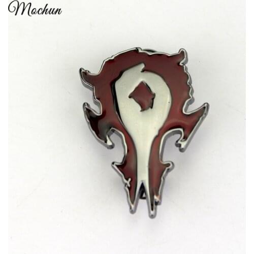 MQCHUN HearthStone Heroes Of Warcraft Horde Icon Pin Button Badge WOW Horde Red Emblem Brooches