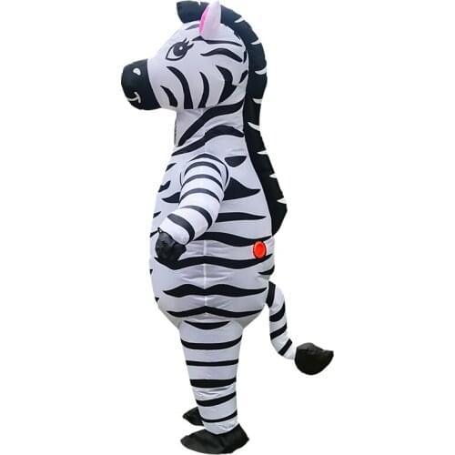 Halloween Inflatable Zebra Costume for Men Women Christmas Party Dress Purim Animal Costumes Festival Adult Inflated Garment