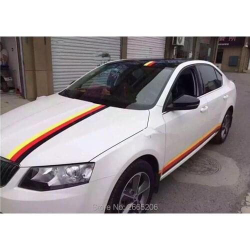 100x15cm Car Accessories Sports Tricolor PVC Full Body Decals car Stickers For BMW Audi Lada Ford Toyota Opel KIA Car Styling