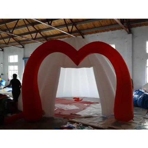 Outdoor Wedding Party Heart-shaped Door Inflatable Tent White Inflatable Tent PVC Camping Closed Air Tent