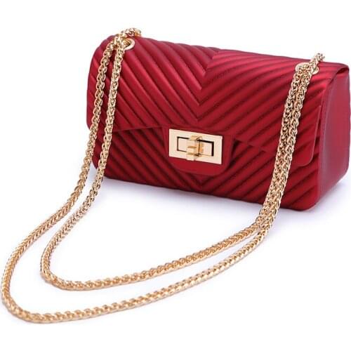 New fashion best quality mini single shoulder mulit color pvc small cell phone jelly lady chain bag