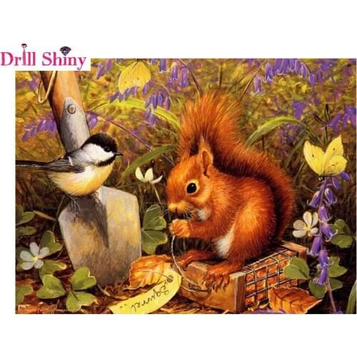 New DIY 5D Mosaic Diamond Painting Cross Stitch kits animal squirrel full Resin square Diamonds Embroidery needlework Home Decor