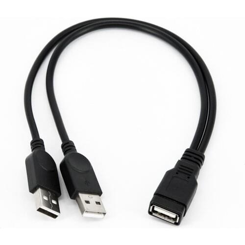 USB 2.0 A Female to 2 Dual USB Male Power Adapter Y Splitter Extension Cable New