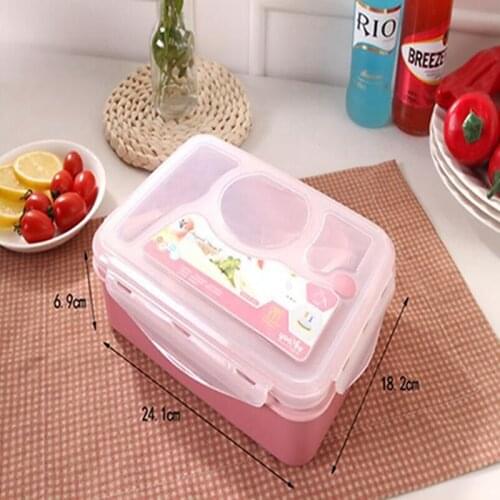 Plastic Microwave Oven With Lid Be Heated Compartment Lunch Box Picnic Lunch Box fresh Insulation Box Kitchen Storage Box