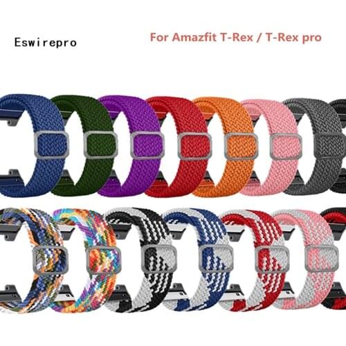 2021 Braided Solo Loop Nylon fabric Strap For Amazfit T-Rex & T-Rex Elastic Bracelet for Amazfit t rex pro