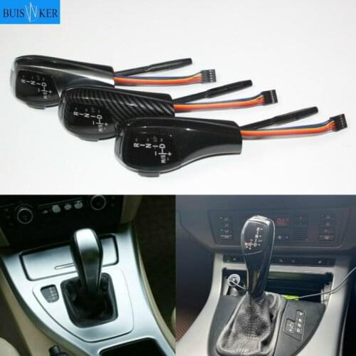Carbon Fiber Black Silver LED Gear Shift Knob Shifter Lever for BMW x5 x 5 E53 E 53 1999-2006 Automatic Accessories