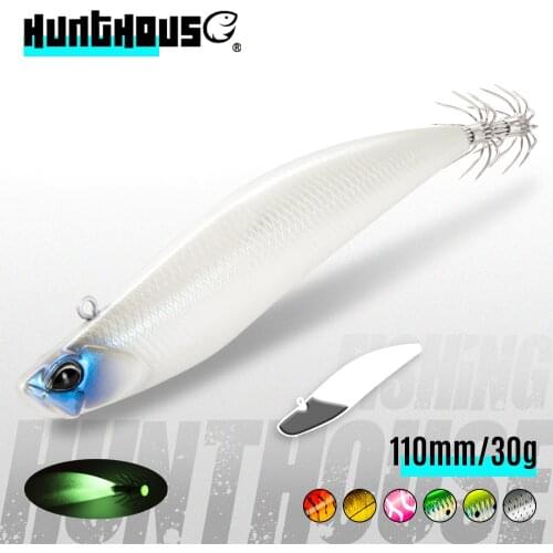 Hunthouse D-squid Squid jig 110mm 30g jigging lure pencil sinking egi suqid leurre tip-run hook fishing bait for turlutte LW522