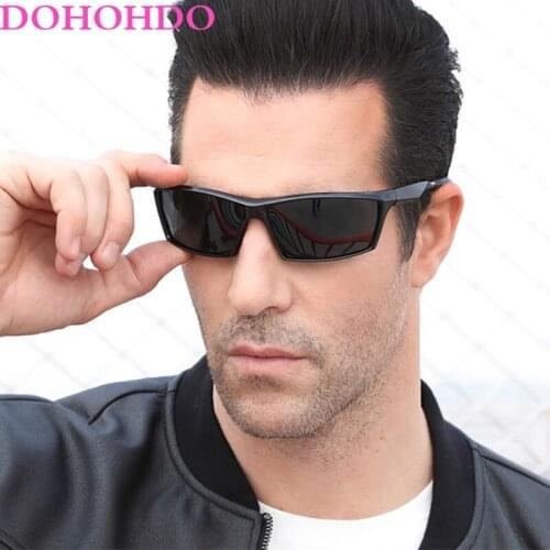 DOHOHDO Night Vision Sunglasses Men Brand Designer Fashion Polarized Driving Enhanced Light anti-glare Glasses HD Pilot Goggles