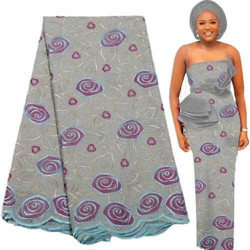 Fabricbob New Cotton Swiss Voile Lace Fabric 2021 High Quality Nigerian Party Embroidery African Lace Fabric 2.5 Yards