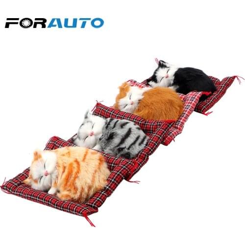 FORAUTO Car Ornaments Cute Simulation Sleeping Cats Car-styling Home Decoration Dashboard Decoration Lovely Plush Kittens Doll