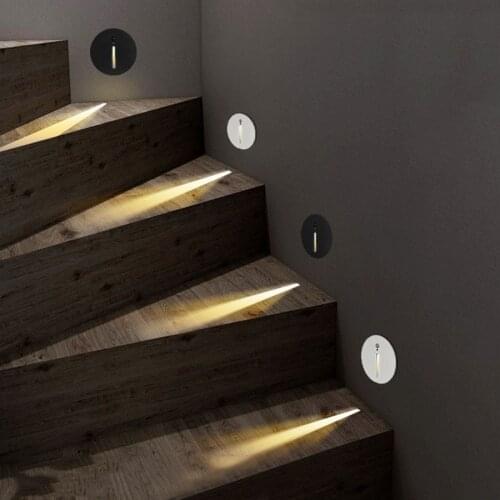 Smart Motion Sensor LED Step Light 3W Embedded Wall Lamp Radar Sense Stair Light AC85-265V Hallway Aisle Wall Sconce Lighting