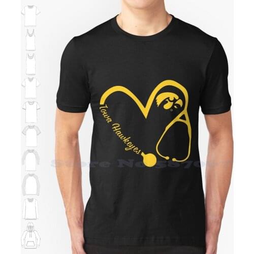 Lowas Hwkeys Heart Nurse Team Name Yellow Nurse Fashion Vintage Tshirt T Shirts