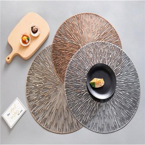 High-end creative hollow PVC non-slip placemat coaster restaurant and hotel decoration plate mat heat insulation pad