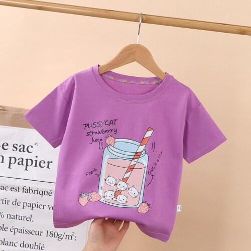 ZWY837 Kids Summer Baby Boys Girl Short Sleeve T Shirts Cartoon Print Children Tshirts Casual Baby Clothes Top Tee Costume