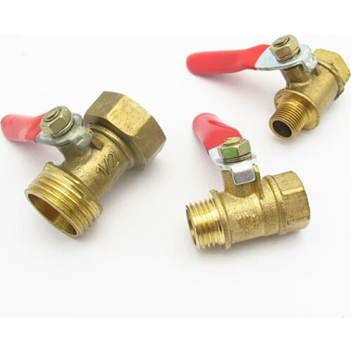 1/8" 1/4" 3/8" 1/2" BSP Female To Male Thread Two Way Brass Pneumatic Shut Off Ball Valve Pipe Fitting Connector Coupler Adapter
