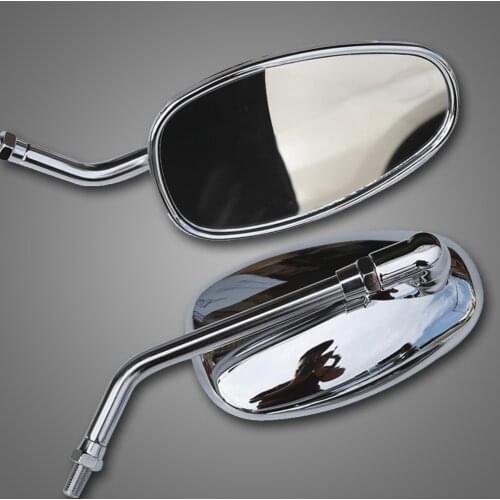 10mm Motorcycle Accessories Side Mirror Chrome oval Motorbike Rear View Mirrors FOR YAMAHA FZ6N FZ1N MT01 MT03 VMAX 1700 T VMAX
