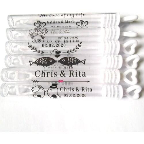100 pcs/set Personalized Wedding bubble Labels,Bubble Wand Label Clear,party Favor Stickers (not include tube)