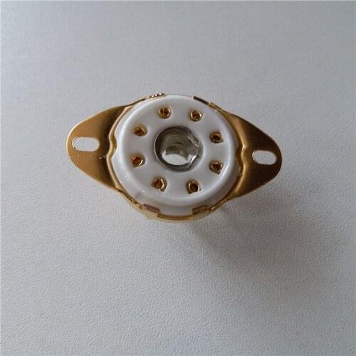 3pcs Ceramic tube socket GZC8-8-Y-G 8 pin gold plated electronic tube socket outlet for 5B254 4P1Sd