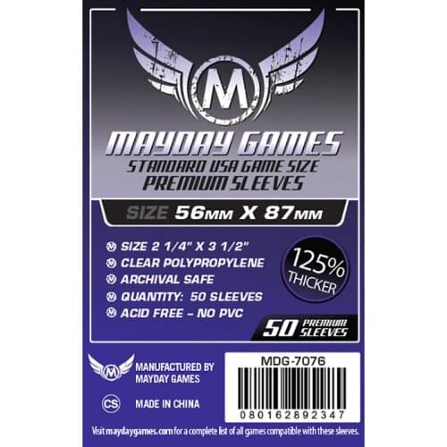 50 PCS/Bag Card Game Mayday Sleeve 125% Thicker 56*87mm High Quality Transparent Card Protector Board Game Sleeve