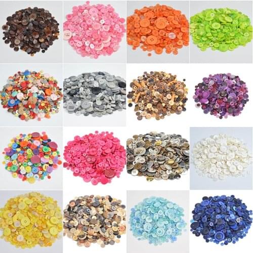 50g Mix Wooden Buttons 7-25mm About 100pc Buttons For Children Plastic Button For Scrapbook Crafts Sewing Buttons