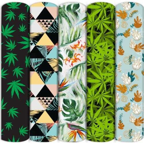 50x145cm Green Maple Leaf Polyester Cotton Sewing Quilting Fabrics Needlework Tissue Patchwork Material DIY Cloth,1Yc17974