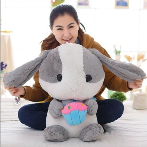 75cm Cute Soft Lop Rabbit Plush Toy Pink Stuffed Plush Rabbit Doll Graduation Birthday Christmas Girl Kids Children Gift