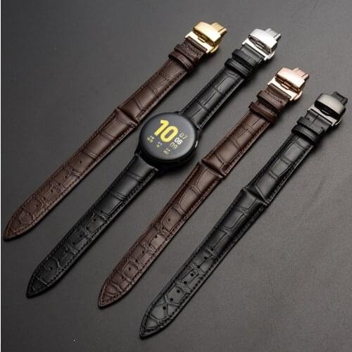 Substitute Huawei Tissot dw accessories new top layer BMW leather cowhide leather watch with butterfly double snap unisex