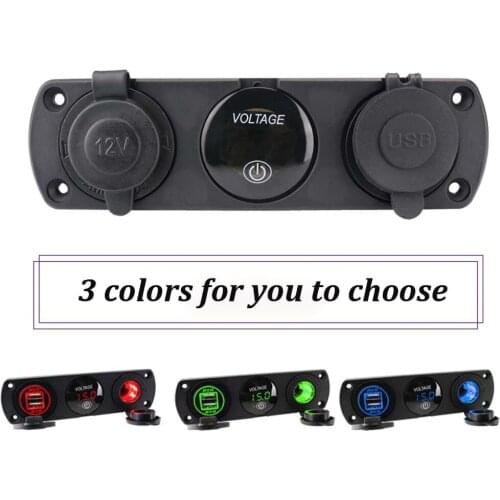 12V Car Smart Phone Charger Quick 2 Port USB Auto Charger With Voltmeter LED Lamp Vehicle Cigarette Lighter Adapter Converter