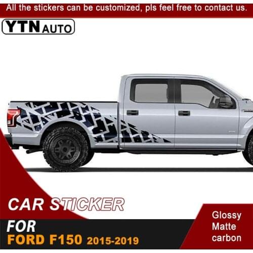 Car Stickers For Ford F150 2015 2016 2017 2018 2019 Rear Trunk Tire Tracks Graphic Vinyl Decoration Car Decals Auto Accessories