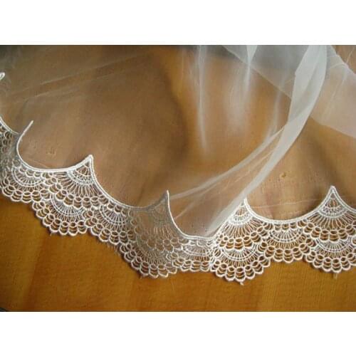 White Antique Lace Trim, venise scalloped lace, bridal trim fabric lace, LT092VE
