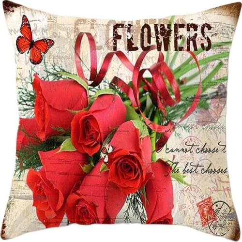 Beautiful Country Rose Flowers Prints Pillow case 45*45cm Cushion pillow cover Car Home Decoration Decorative Throw Pillowcase